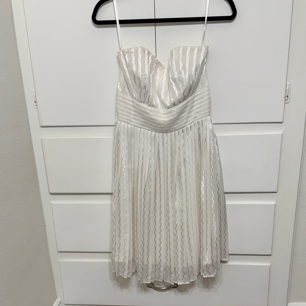 White House Black Market Strapless Cream Dress - Picture 2 of 8